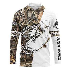 Beautiful bass fishing tattoo UV protection  customize name long sleeves personalized gift