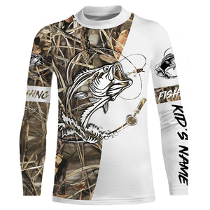 Beautiful bass fishing tattoo UV protection  customize name long sleeves personalized gift