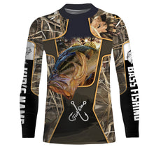 Load image into Gallery viewer, Fish on bass fishing UV protection quick dry Customize name long sleeves UPF 30+ personalized gift