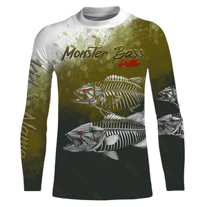Monster bass hunter UV protection quick dry Customize name long sleeves UPF 30+ personalized gift