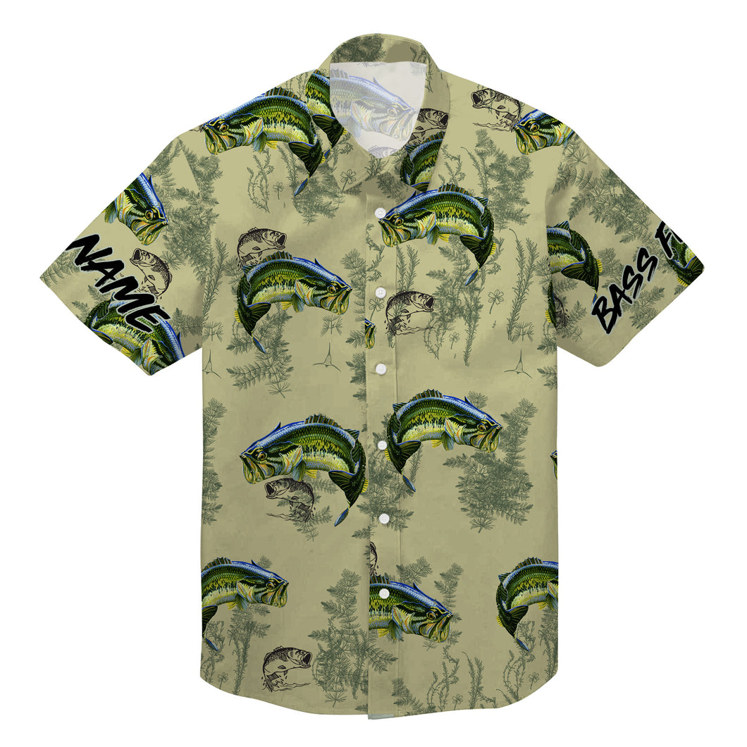 Bass fishing Hawaiian tshirts 3D All over printed custom name shirts personalized gift TAHT01