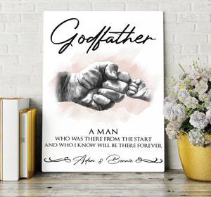 Godfather christening gift, gift for godparents personalized canvas