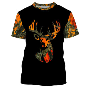 Buck whitetails orange camo all over print shirts TATS185