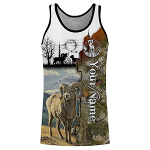 Bighorn Sheep Hunting Customize name 3D All over print shirts personalized gift TATS159