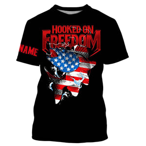 Walleye Fishing USA Flag Customize Name  3D All Over Printed Personalized Shirts TATS100