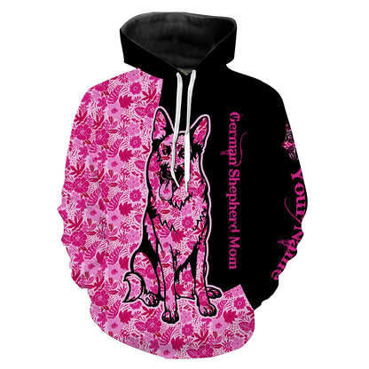 German shepherd dog mom custom name full printing shirts, Personalized Gifts TATS205