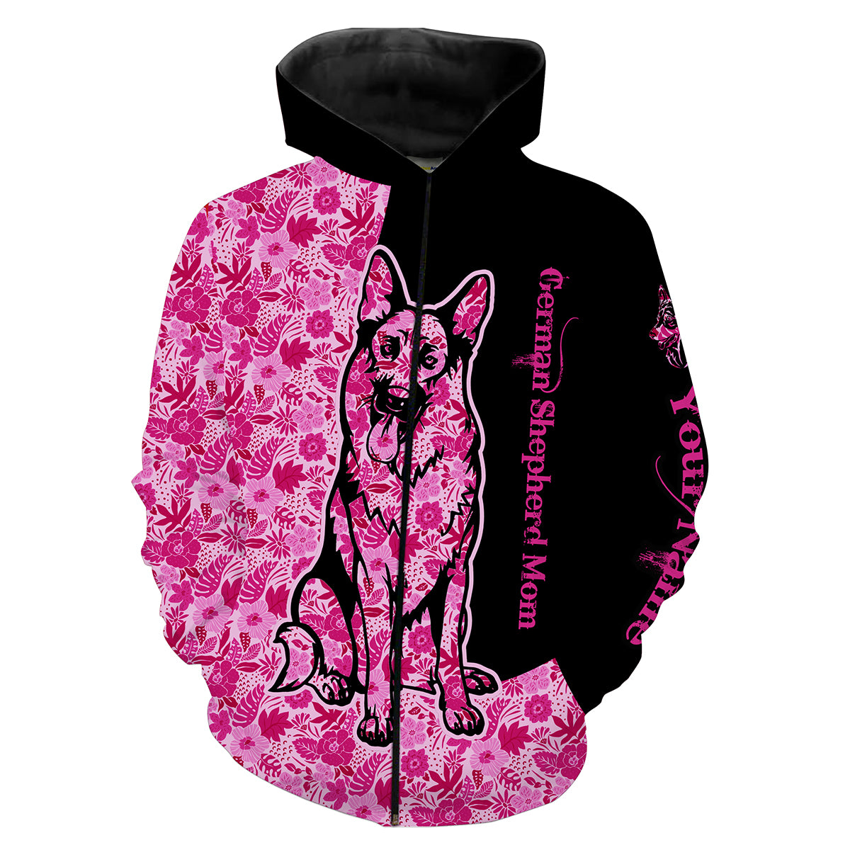 German shepherd dog mom custom name full printing shirts, Personalized Gifts TATS205