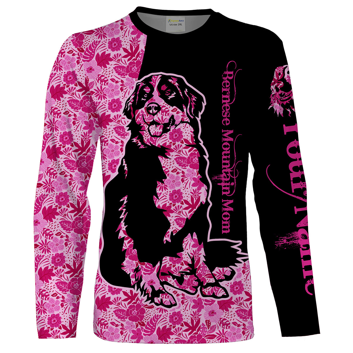 Bernese Mountain dog mom custom name full printing shirts, Personalized Gifts TATS206