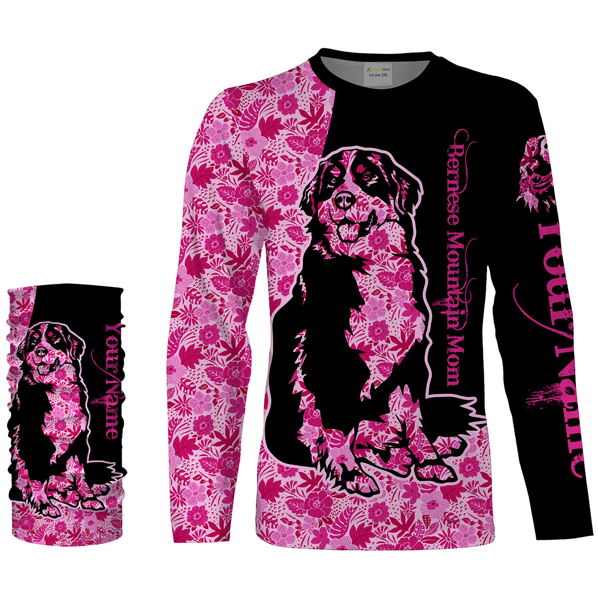 Bernese Mountain dog mom custom name full printing shirts, Personalized Gifts TATS206