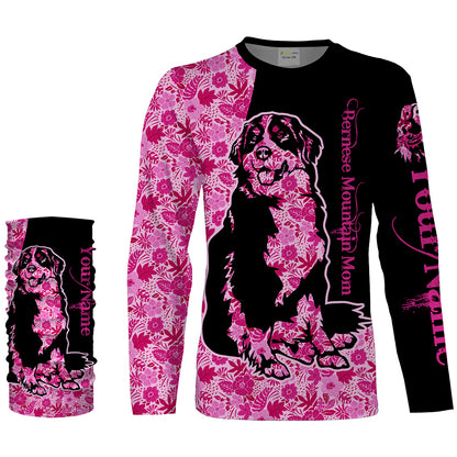 Bernese Mountain dog mom custom name full printing shirts, Personalized Gifts TATS206