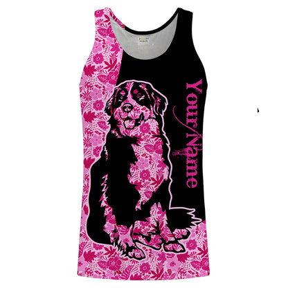 Bernese Mountain dog mom custom name full printing shirts, Personalized Gifts TATS206