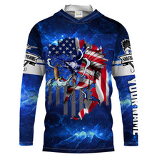 Load image into Gallery viewer, Sailfish fishing 3D American flag patriot UV protection quick dry Customize name long sleeves UPF 30+ personalized gift tshirt saltwater fishing apparel