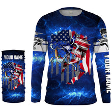 Load image into Gallery viewer, Sailfish fishing 3D American flag patriot UV protection quick dry Customize name long sleeves UPF 30+ personalized gift tshirt saltwater fishing apparel