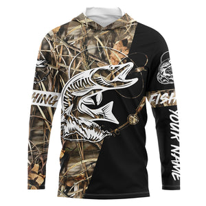 Musky Fishing tattoo Camo UV protection quick dry customize name long sleeves shirts UPF 30+ personalized gift for Fishing lovers