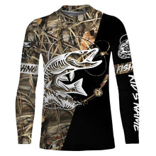Load image into Gallery viewer, Musky Fishing tattoo Camo UV protection quick dry customize name long sleeves shirts UPF 30+ personalized gift for Fishing lovers