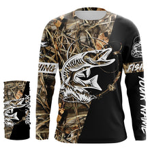 Load image into Gallery viewer, Musky Fishing tattoo Camo UV protection quick dry customize name long sleeves shirts UPF 30+ personalized gift for Fishing lovers