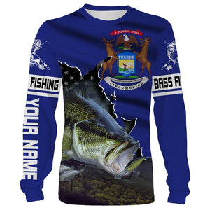 Michigan Bass Fishing Customize name 3D All over print shirts - personalized gift TATS169