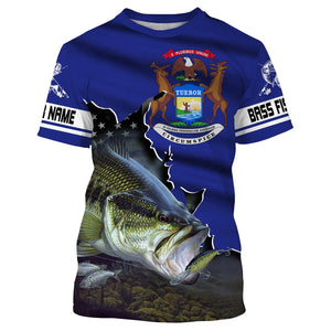 Michigan Bass Fishing Customize name 3D All over print shirts - personalized gift TATS169