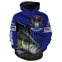 Load image into Gallery viewer, Michigan Bass Fishing Customize name 3D All over print shirts - personalized gift TATS169