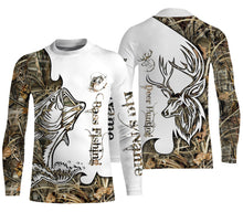 Load image into Gallery viewer, Bass fishing deer hunting customized name All over print shirts - personalized gift - TATS174