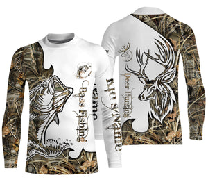 Bass fishing deer hunting customized name All over print shirts - personalized gift - TATS174