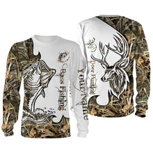 Load image into Gallery viewer, Bass fishing deer hunting customized name All over print shirts - personalized gift - TATS174