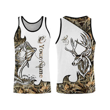 Load image into Gallery viewer, Bass fishing deer hunting customized name All over print shirts - personalized gift - TATS174