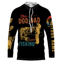 Load image into Gallery viewer, This dog dad loves fishing customize name and dog&#39;s photo UV Long Sleeve Fishing Shirts UPF 30+ TATS204