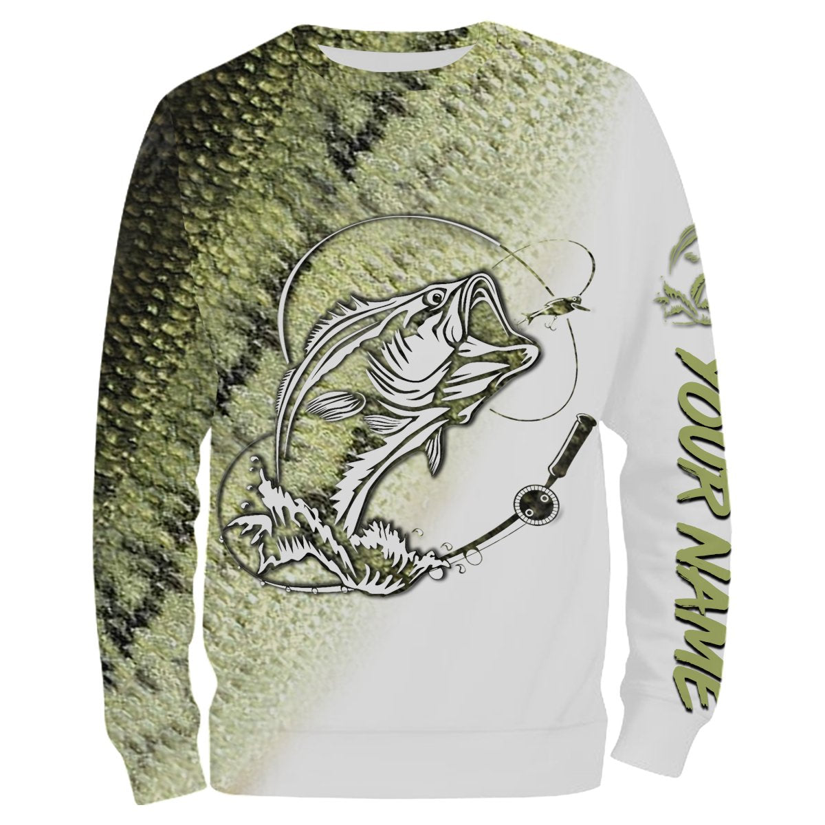 Personalized Bass Fishing jerseys, Bass Fishing green scales Long Slee –  ChipteeAmz