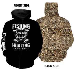 Funny fishing hunting custom name full printing oversize shirts personalized gift TATS171