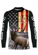 Load image into Gallery viewer, Elk Hunting US Flag Custome Name 3D All Over Printed Shirts Personalized gift TATS133