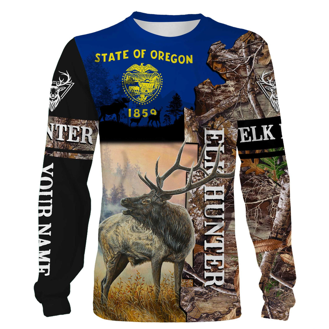Oregon Elk hunting custom name 3D All over print shirts personalized gift TATS166