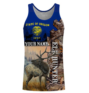 Oregon Elk hunting custom name 3D All over print shirts personalized gift TATS166