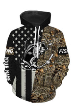 Load image into Gallery viewer, Bass Fishing US Flag Lake Camo Custom Name Full Printing Shirts Personalize Gift TATS110