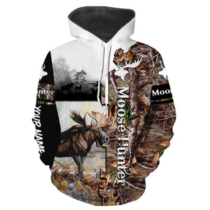 Moose hunter custom name full printing shirt personalized gift - TATS167
