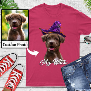 My dog is my witch - custom image for Halloween personalized gift - Standard Women's T-shirt
