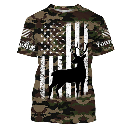 Deer hunting custom name America flag camo all over print Shirts, Hoodie, Zip up hoodie TATS212