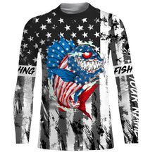 Load image into Gallery viewer, American flag angry bass fishing ChipteeAmz&#39;s art shirts UV protection TATS213