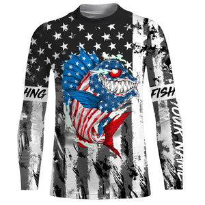 American flag angry bass fishing ChipteeAmz's art shirts UV protection TATS213