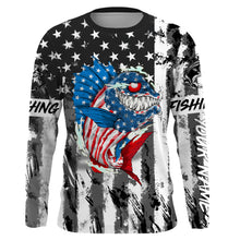 Load image into Gallery viewer, American flag angry bass fishing ChipteeAmz&#39;s art shirts UV protection TATS213