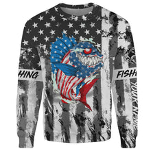 Load image into Gallery viewer, American flag angry bass fishing ChipteeAmz&#39;s art shirts UV protection TATS213