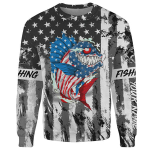 American flag angry bass fishing ChipteeAmz's art shirts UV protection TATS213