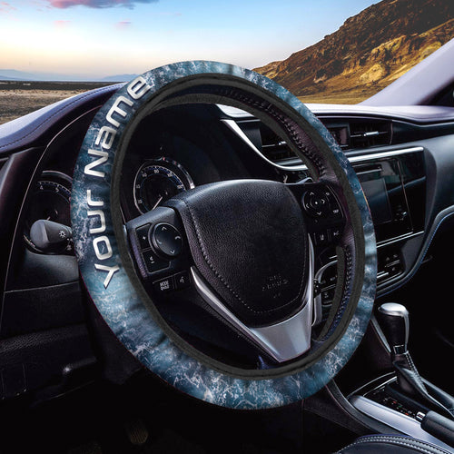 Saltwater Fishing Sea wave camo Custom Steering Wheel Cover - IPHW1101