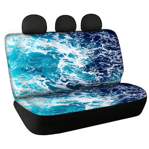 Saltwater Fishing Sea wave camo Bench Seat Covers, Fishing gifts - IPHW1102