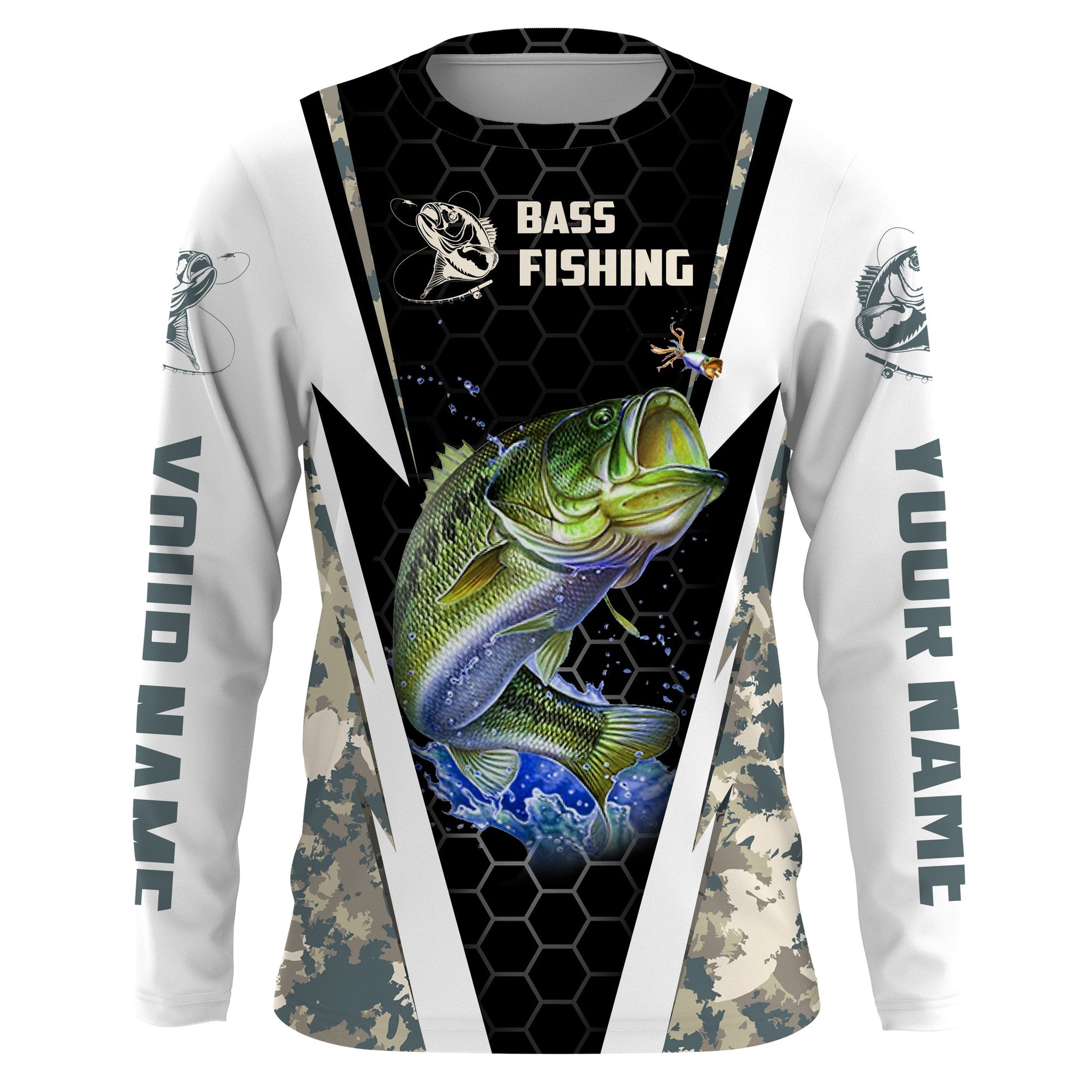 Personalized Bass Fishing Jerseys, Custom American Flag Bass
