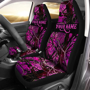 Pink camouflage pink camo Custom Car Seat Covers, gifts for fishing, hunting lovers IPHW3578