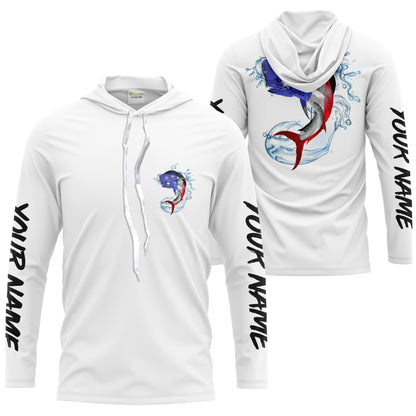 Mahi Mahi Fishing American Flag Custom Long sleeve performance Fishing Shirts, Patriotic Fishing apparel - IPHW1445
