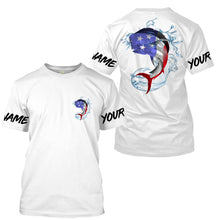 Load image into Gallery viewer, Mahi Mahi Fishing American Flag Custom Long sleeve performance Fishing Shirts, Patriotic Fishing apparel - IPHW1445