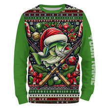 Load image into Gallery viewer, Christmas Bass Fishing Shirts, Largemouth Bass Full Printing Ugly Sweater Pattern Gifts IPHW5564