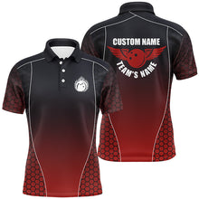 Load image into Gallery viewer, Custom Bowling Shirts With Names For Men, Flaming Bowling Ball Bowling Team Shirts | Red IPHW4240